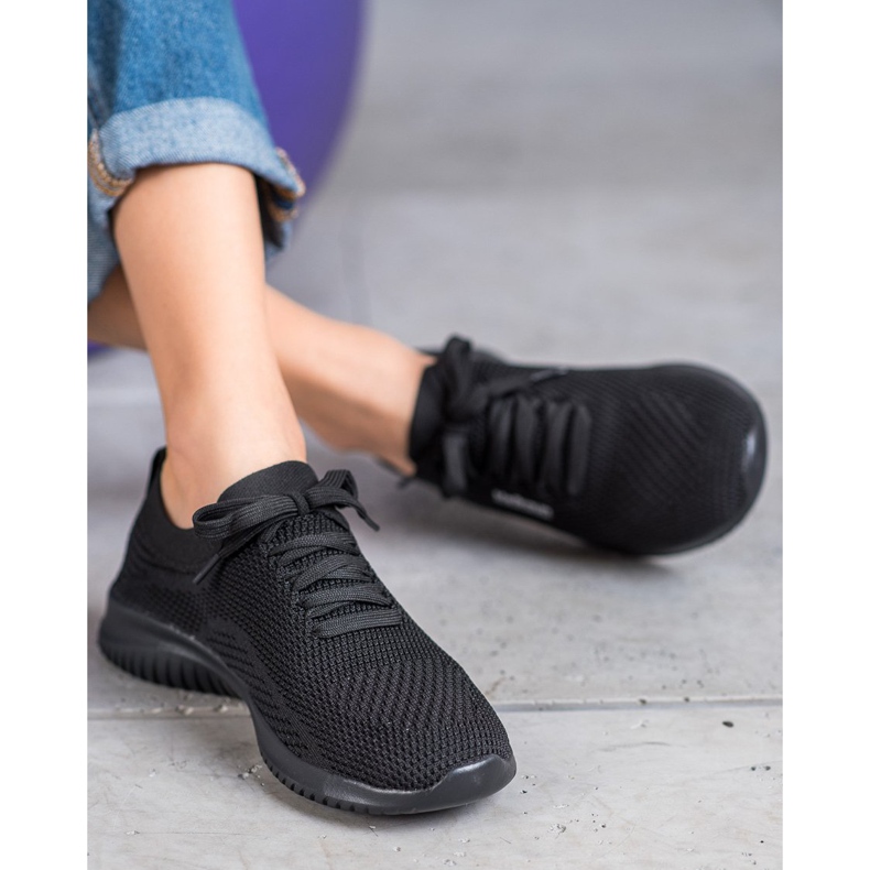 SHELOVET Chaussures textiles nouées le noir 2 SHELOVET Chaussures textiles nouées le noir 2