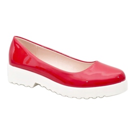 Chaussures compensées rouges à enfiler BJ6223-4 1