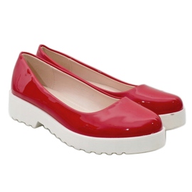 Chaussures compensées rouges à enfiler BJ6223-4 3