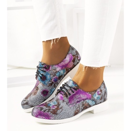 Chaussures de jazz florales noires classiques ZG629-1 1