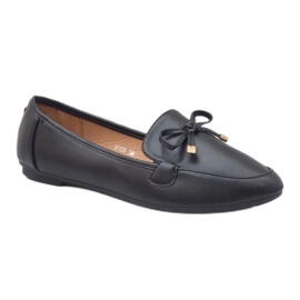 Mocassins ballerines en similicuir noir 9F175 1