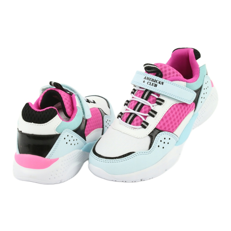 Chaussures de sport à la mode American Club ES07 blanc bleu rose 4