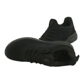 Chaussures de sport noires American Club HA05 à enfiler le noir 6