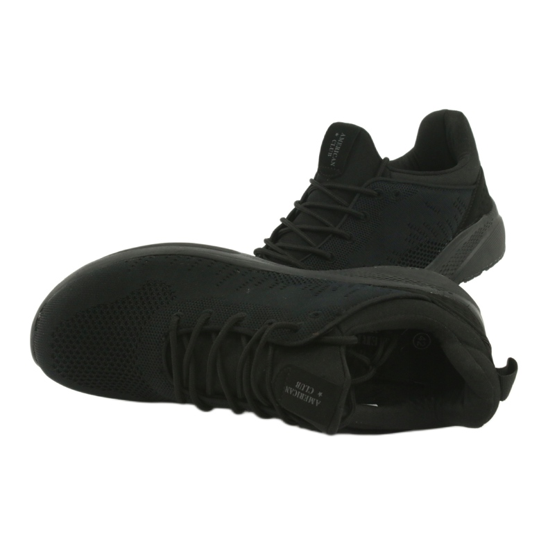 Chaussures de sport noires American Club HA05 à enfiler le noir 6
