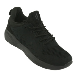 Chaussures de sport noires American Club HA05 à enfiler le noir 1