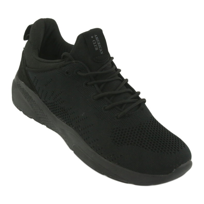 Chaussures de sport noires American Club HA05 à enfiler le noir 1