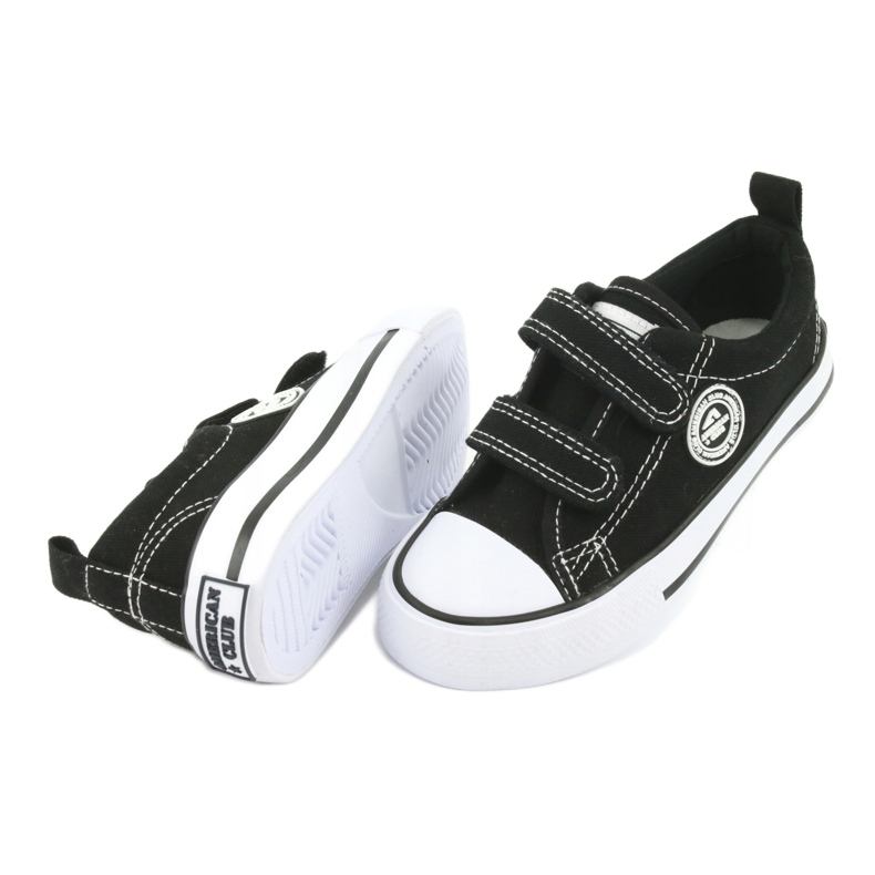Baskets noires à scratch American Club LH35 le noir 5 Baskets noires à scratch American Club LH35 le noir 5