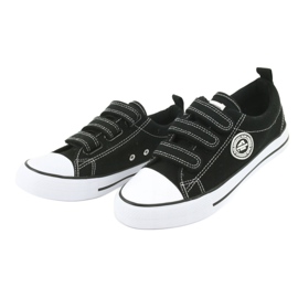 American Club Baskets américaines pour enfants avec Velcro LH33 / 20 blanc noir 2