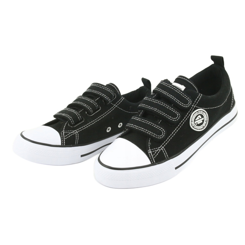 American Club Baskets américaines pour enfants avec Velcro LH33 / 20 blanc noir 2