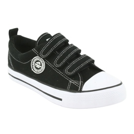 American Club Baskets américaines pour enfants avec Velcro LH33 / 20 blanc noir 1