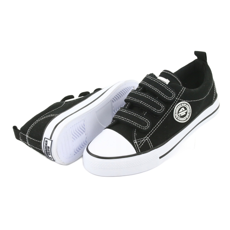 American Club Baskets américaines pour enfants avec Velcro LH33 / 20 blanc noir 3