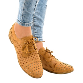 Chaussures ajourées marron à clous MJ1125 brun 2