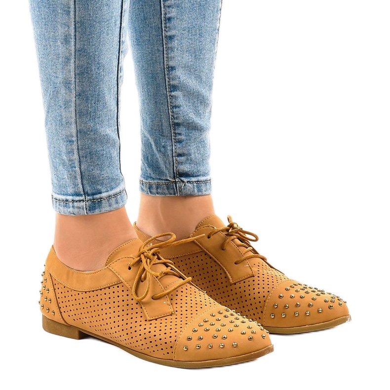 Chaussures ajourées marron à clous MJ1125 brun 1