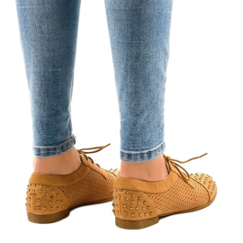 Chaussures ajourées marron à clous MJ1125 brun 3