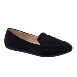 Mocassins ballerines 3C-20 en éco-daim noirs le noir 1
