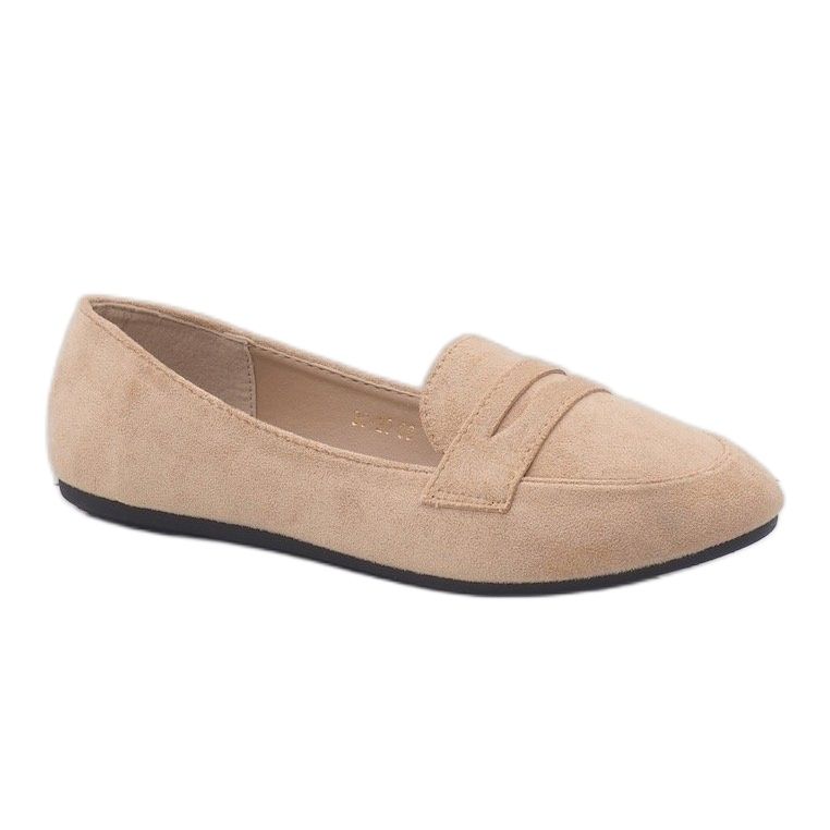 Mocassins ballerines en éco-suède beige 3C-20 1