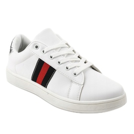 Baskets classiques blanches D1903-319 le noir rouge 1