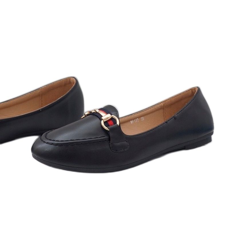 Mocassins ballerines en similicuir noir 9F177 le noir 1