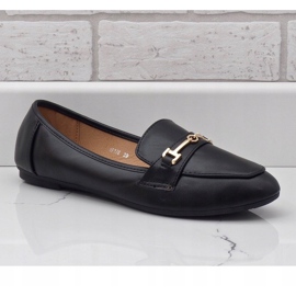 Mocassins ballerines en similicuir noir 9F176 le noir 1
