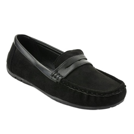 Mocassins noirs de ballerines BO-378 le noir 1 Mocassins noirs de ballerines BO-378 le noir 1
