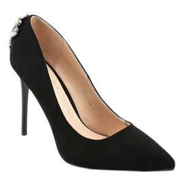 Talons hauts noirs classiques avec zircone cubique 9229-13 le noir 1