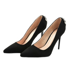 Talons hauts noirs classiques avec zircone cubique 9229-13 le noir 2