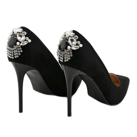 Talons hauts noirs classiques avec zircone cubique 9229-13 le noir 3
