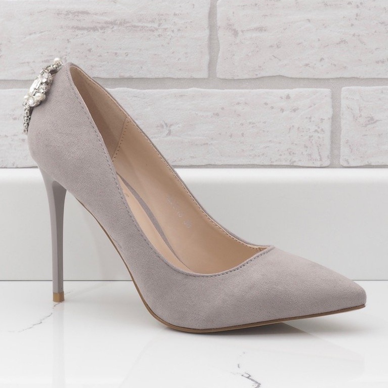 Talons classiques gris avec zircone cubique 9229-13 1