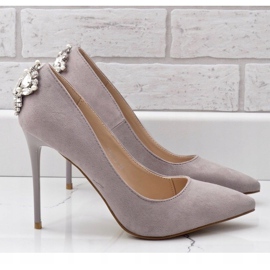 Talons classiques gris avec zircone cubique 9229-13 3
