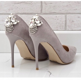 Talons classiques gris avec zircone cubique 9229-13 5
