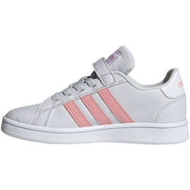 Chaussures Adidas Grand Court C Jr EG6737 blanche rose 2