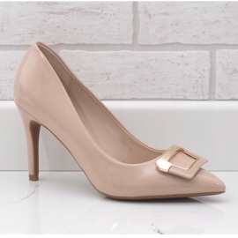 Talons laqués beiges avec boucle FM3002 1