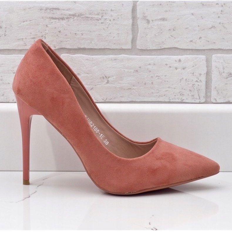 Chaussures classiques roses en daim écologique YJS82188 2