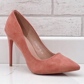 Chaussures classiques roses en daim écologique YJS82188 1