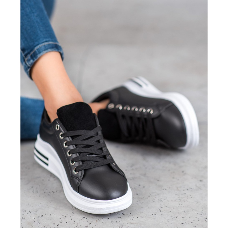 SHELOVET Chaussures de sport sur la plate-forme noir 1