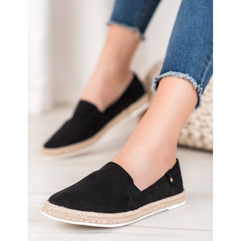 SHELOVET Espadrilles noires classiques 2