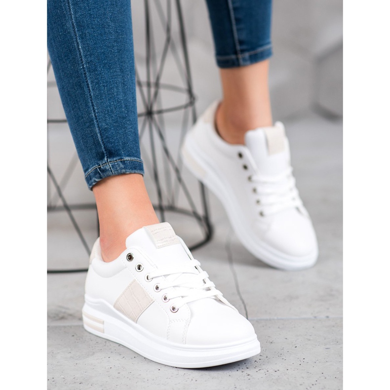 Weide Chaussures de sport avec empiècements beiges blanche 2