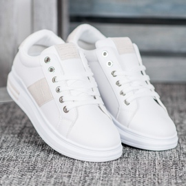 Weide Chaussures de sport avec empiècements beiges blanche 1 Weide Chaussures de sport avec empiècements beiges blanche 1