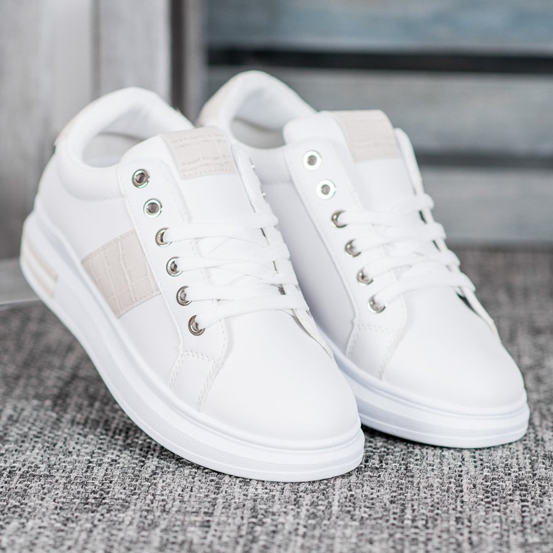 Weide Chaussures de sport avec empiècements beiges blanche 1