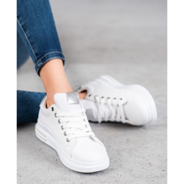 Weide Chaussures de sport avec inserts argentés blanc 1