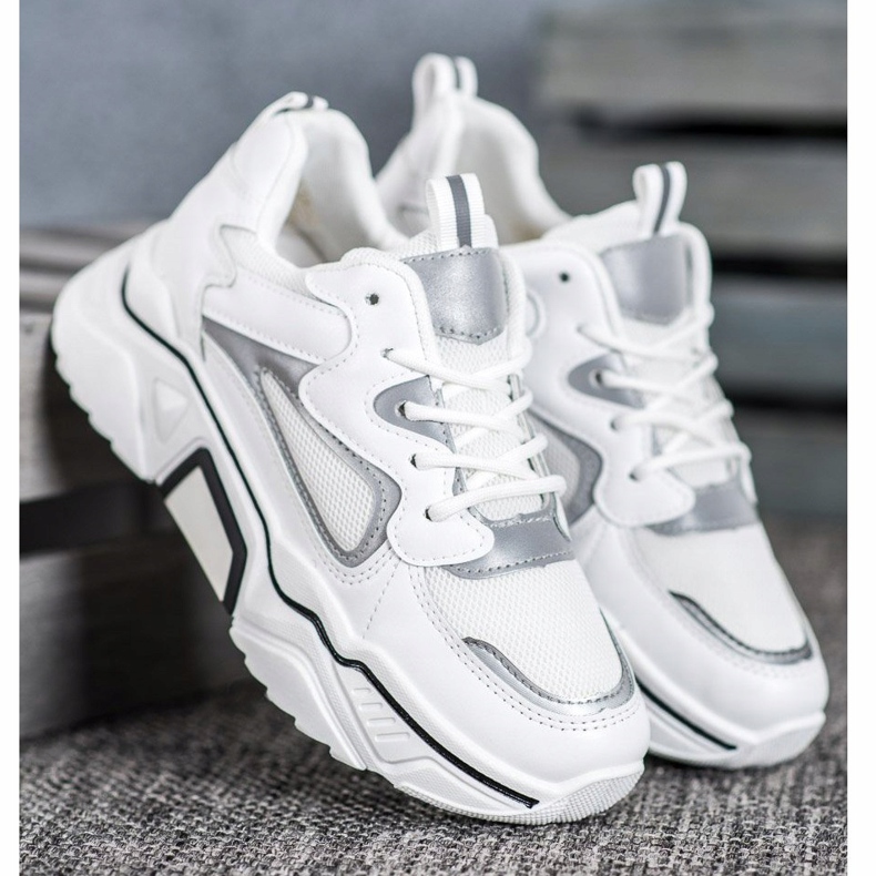 Weide Baskets à la mode avec maille blanc 2