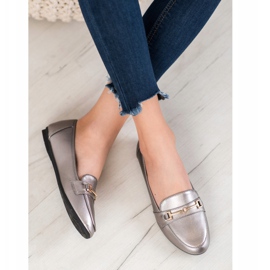 Clowse Chaussures élégantes en cuir écologique gris 1