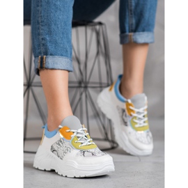 SHELOVET Baskets à la mode blanche multicolore 5
