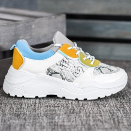 SHELOVET Baskets à la mode blanc multicolore 2