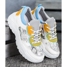 SHELOVET Baskets à la mode blanche multicolore 4