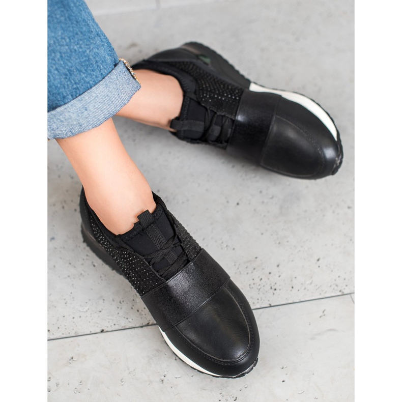 RTX WALK Baskets noires à cristaux 1