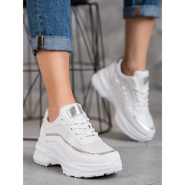 SHELOVET Chaussures de sport à la mode blanche jaune 1