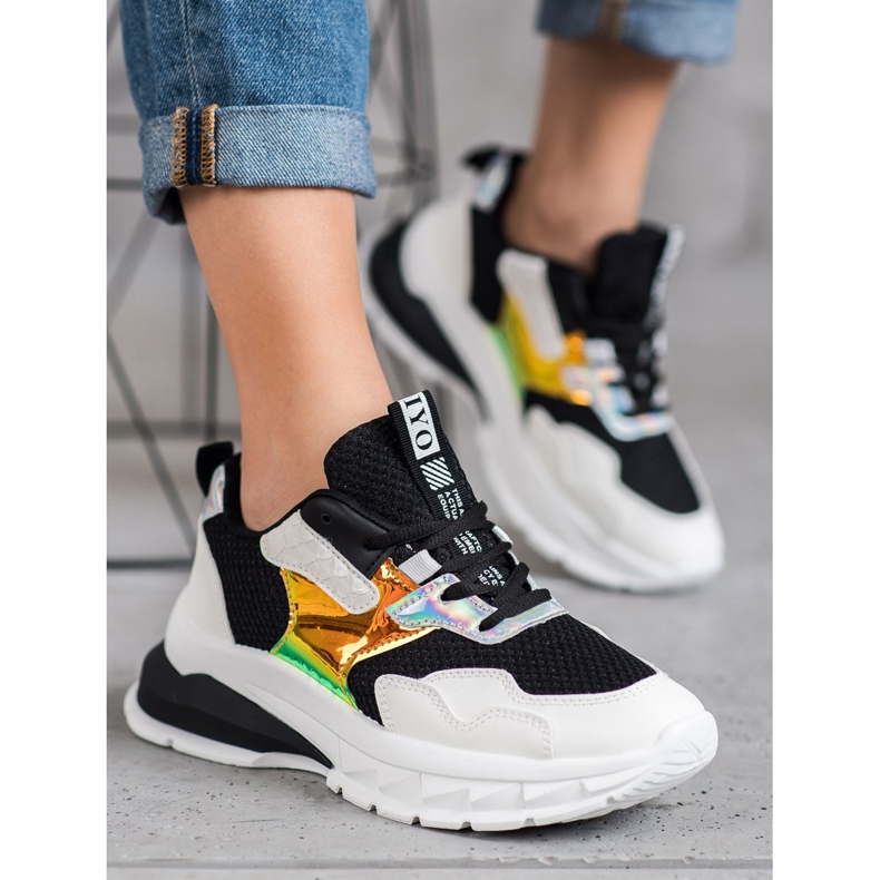 SHELOVET Baskets avec maille blanche le noir 2 SHELOVET Baskets avec maille blanche le noir 2