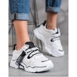 SHELOVET Baskets mode pour femmes blanc noir 1