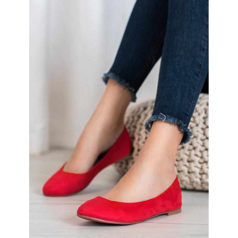 Best Shoes Ballerines en daim rouge 1